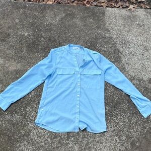 Calvin Klein Light Blue Button-Down Utility Shirt